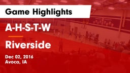 A-H-S-T-W  vs Riverside  Game Highlights - Dec 02, 2016