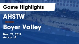 AHSTW  vs Boyer Valley  Game Highlights - Nov. 21, 2017