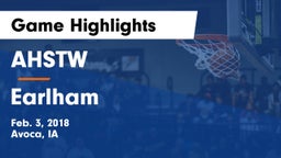 AHSTW  vs Earlham  Game Highlights - Feb. 3, 2018