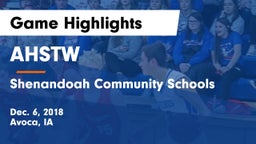 AHSTW  vs Shenandoah Community Schools Game Highlights - Dec. 6, 2018