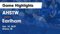 AHSTW  vs Earlham  Game Highlights - Jan. 14, 2019