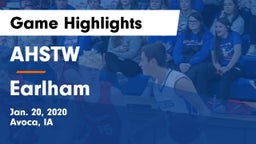 AHSTW  vs Earlham  Game Highlights - Jan. 20, 2020