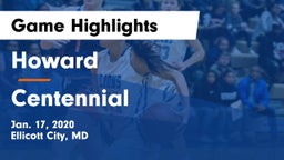 Howard  vs Centennial Game Highlights - Jan. 17, 2020