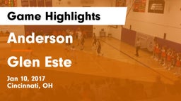Anderson  vs Glen Este  Game Highlights - Jan 10, 2017