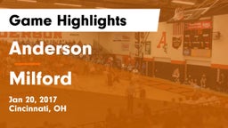 Anderson  vs Milford  Game Highlights - Jan 20, 2017