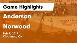 Anderson  vs Norwood Game Highlights - Feb 7, 2017