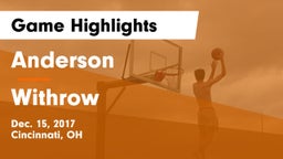 Anderson  vs Withrow  Game Highlights - Dec. 15, 2017