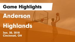 Anderson  vs Highlands  Game Highlights - Jan. 30, 2018