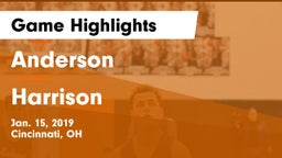 Anderson  vs Harrison  Game Highlights - Jan. 15, 2019