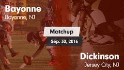 Matchup: Bayonne  vs. Dickinson  2016