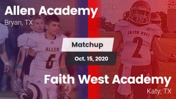 Matchup: Allen Academy High vs. Faith West Academy  2020