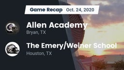 Recap: Allen Academy vs. The Emery/Weiner School  2020