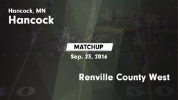 Matchup: Hancock  vs. Renville County West 2016