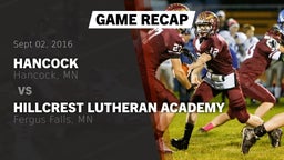 Recap: Hancock  vs. Hillcrest Lutheran Academy  2016