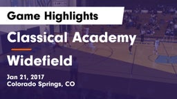 Classical Academy  vs Widefield  Game Highlights - Jan 21, 2017