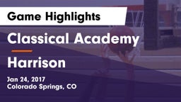 Classical Academy  vs Harrison  Game Highlights - Jan 24, 2017