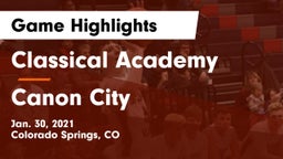 Classical Academy  vs Canon City  Game Highlights - Jan. 30, 2021