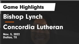 Bishop Lynch  vs Concordia Lutheran  Game Highlights - Nov. 5, 2022