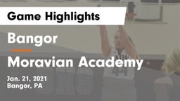 Bangor  vs Moravian Academy  Game Highlights - Jan. 21, 2021