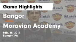Bangor  vs Moravian Academy  Game Highlights - Feb. 15, 2019