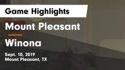 Mount Pleasant  vs Winona  Game Highlights - Sept. 10, 2019