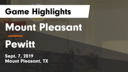 Mount Pleasant  vs Pewitt Game Highlights - Sept. 7, 2019