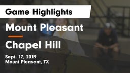 Mount Pleasant  vs Chapel Hill  Game Highlights - Sept. 17, 2019