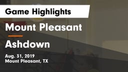 Mount Pleasant  vs Ashdown Game Highlights - Aug. 31, 2019