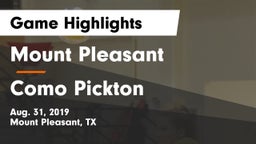 Mount Pleasant  vs Como Pickton Game Highlights - Aug. 31, 2019