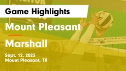 Mount Pleasant  vs Marshall  Game Highlights - Sept. 12, 2023