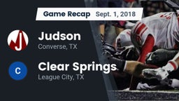 Recap: Judson  vs. Clear Springs  2018