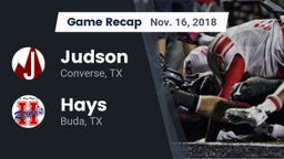 Recap: Judson  vs. Hays  2018