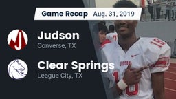 Recap: Judson  vs. Clear Springs  2019
