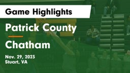 Patrick County  vs Chatham  Game Highlights - Nov. 29, 2023