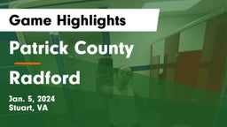 Patrick County  vs Radford  Game Highlights - Jan. 5, 2024