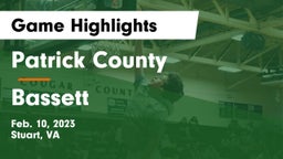 Patrick County  vs Bassett  Game Highlights - Feb. 10, 2023