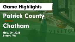 Patrick County  vs Chatham  Game Highlights - Nov. 29, 2023