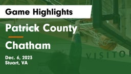 Patrick County  vs Chatham  Game Highlights - Dec. 6, 2023