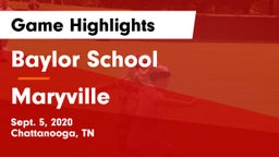 Baylor School vs Maryville Game Highlights - Sept. 5, 2020