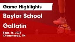 Baylor School vs Gallatin Game Highlights - Sept. 16, 2022