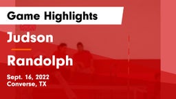 Judson  vs Randolph  Game Highlights - Sept. 16, 2022