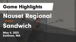 Nauset Regional  vs Sandwich  Game Highlights - May 4, 2023
