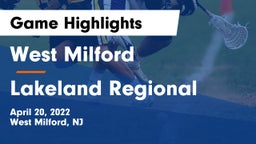 West Milford  vs Lakeland Regional  Game Highlights - April 20, 2022