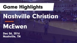 Nashville Christian  vs McEwen Game Highlights - Dec 06, 2016