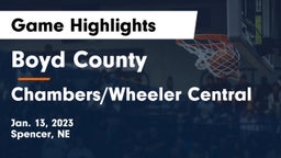 Boyd County vs Chambers/Wheeler Central  Game Highlights - Jan. 13, 2023