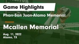 Pharr-San Juan-Alamo Memorial  vs Mcallen Memorial  Game Highlights - Aug. 11, 2022