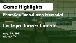 Pharr-San Juan-Alamo Memorial  vs La Joya Juarez Lincoln  Game Highlights - Aug. 26, 2022