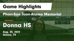 Pharr-San Juan-Alamo Memorial  vs Donna HS Game Highlights - Aug. 20, 2022