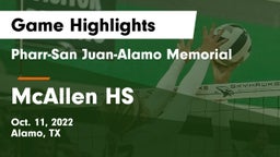 Pharr-San Juan-Alamo Memorial  vs McAllen HS Game Highlights - Oct. 11, 2022