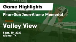 Pharr-San Juan-Alamo Memorial  vs Valley View Game Highlights - Sept. 30, 2022